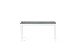 Rugged Concrete Slim Console Table Pearl White