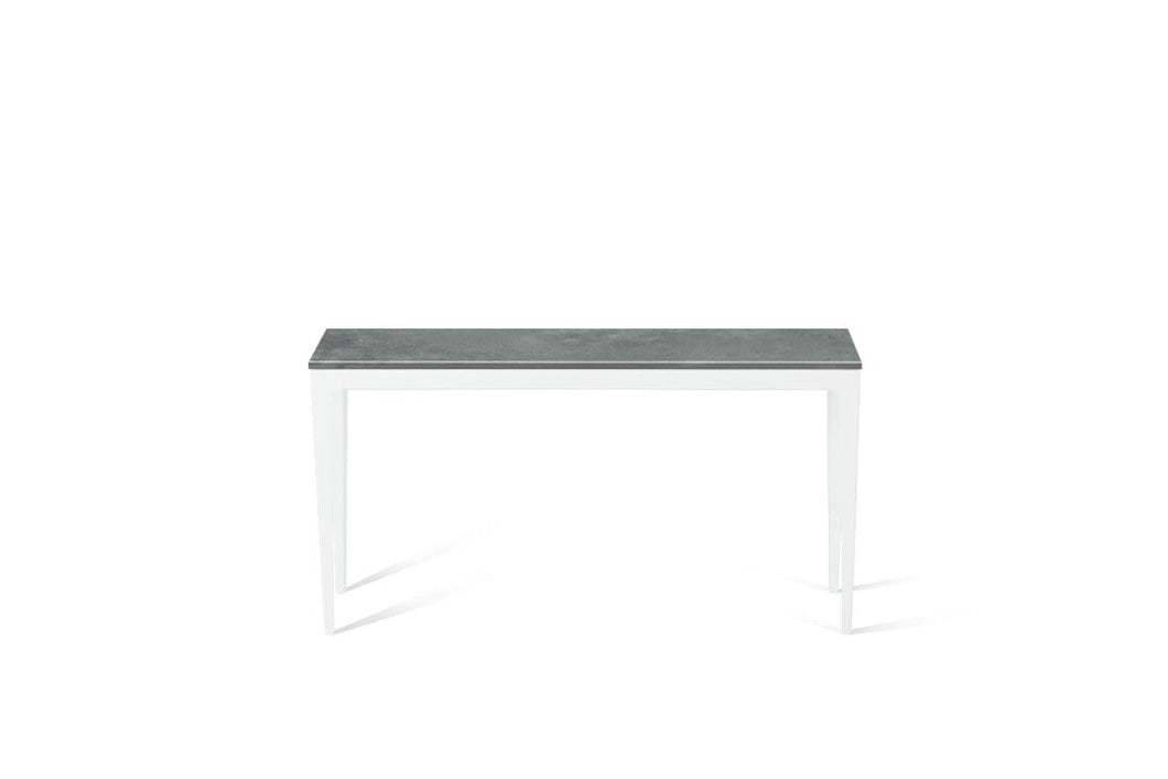 Rugged Concrete Slim Console Table Pearl White
