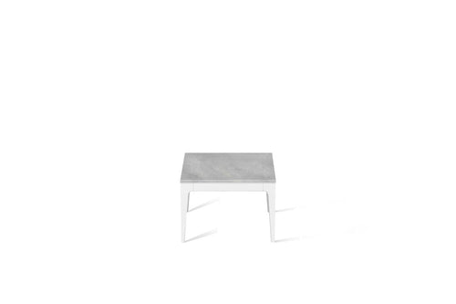Airy Concrete Cube Side Table Pearl White