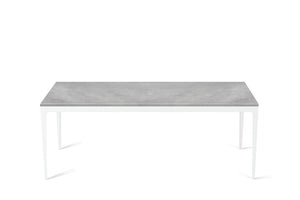 Airy Concrete Long Dining Table Pearl White