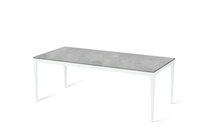 Airy Concrete Long Dining Table Pearl White