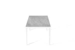 Airy Concrete Long Dining Table Pearl White