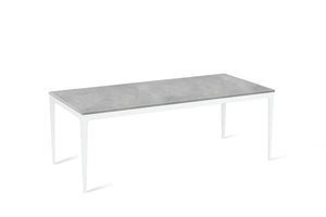 Airy Concrete Long Dining Table Pearl White