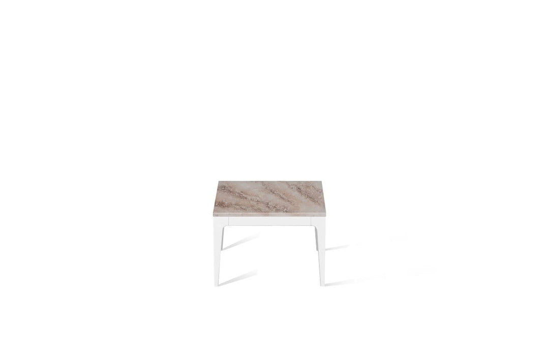 Excava Cube Side Table Pearl White