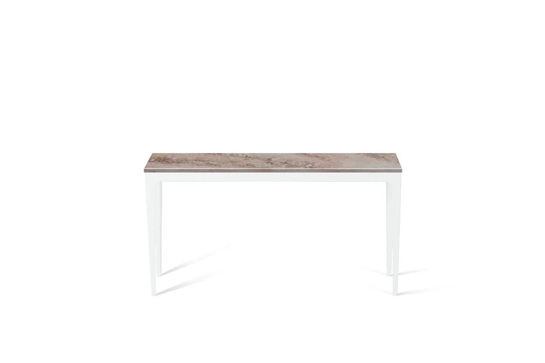 Excava Slim Console Table Pearl White