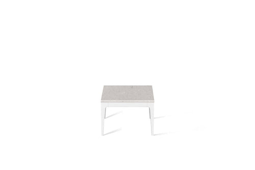 Clamshell Cube Side Table Pearl White