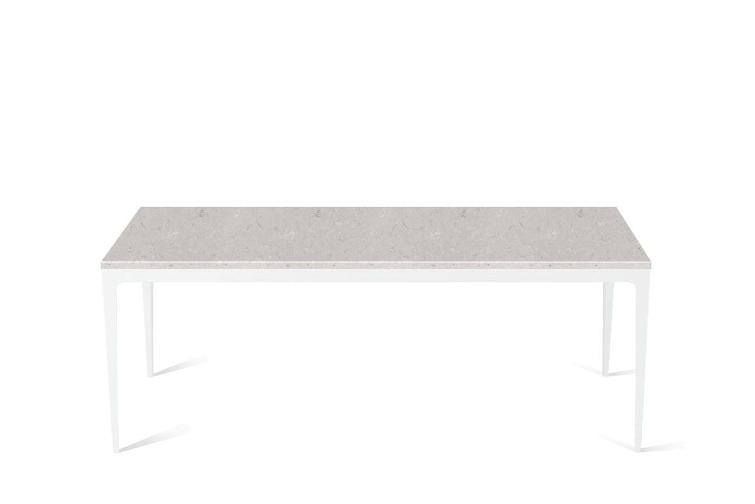 Clamshell Long Dining Table Pearl White