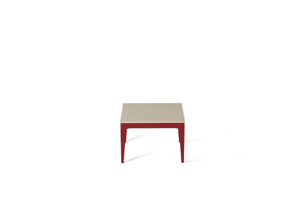 Buttermilk Cube Side Table Flame Red