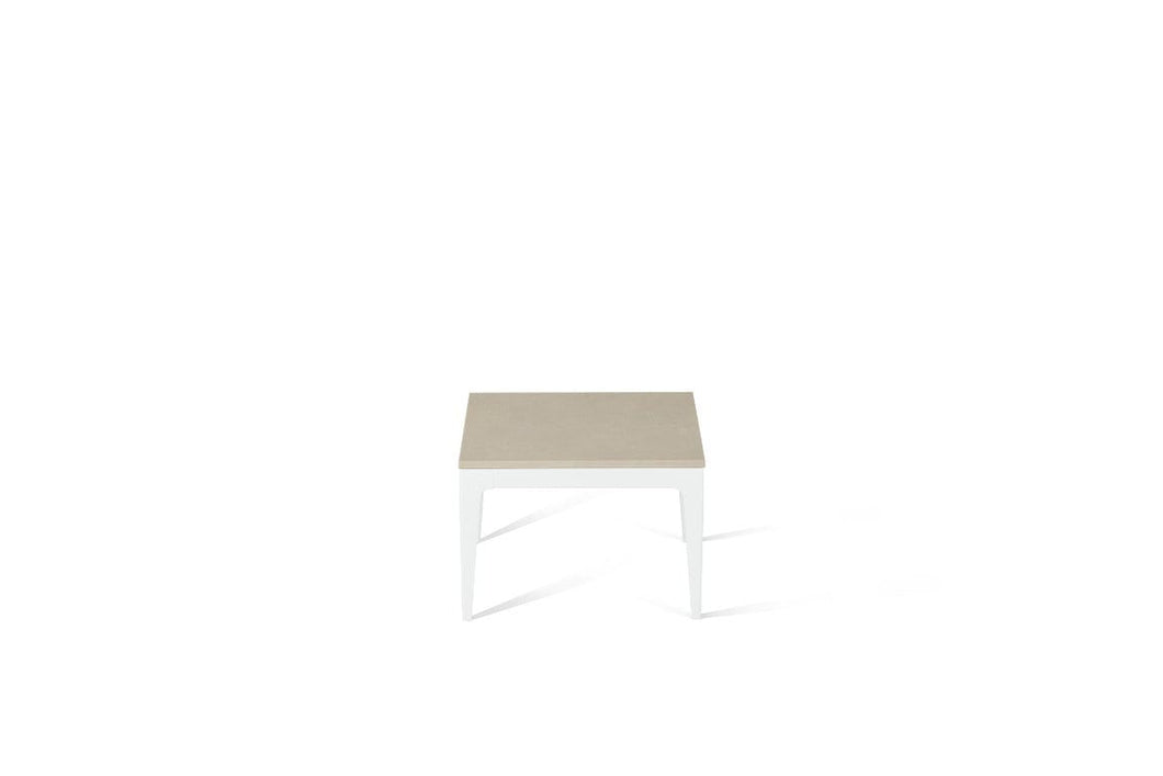 Buttermilk Cube Side Table Pearl White