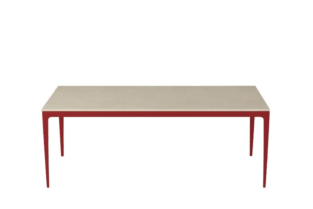 Buttermilk Long Dining Table Flame Red