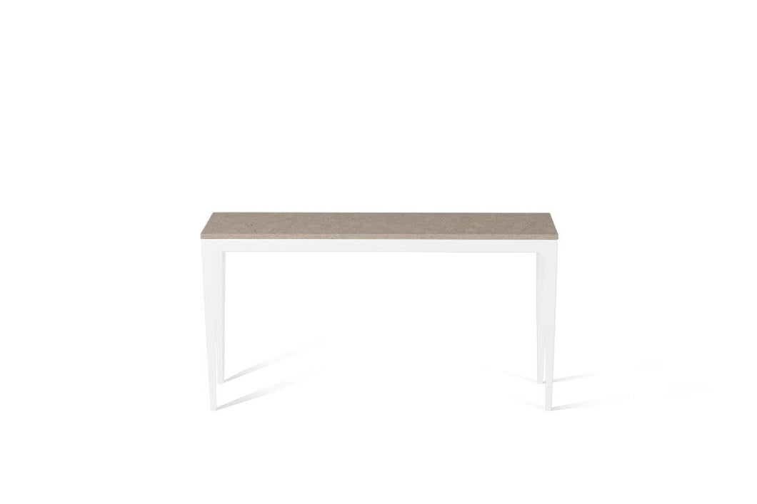 Shitake Slim Console Table Pearl White