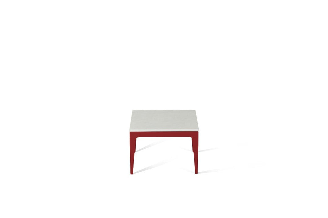 Organic White Cube Side Table Flame Red