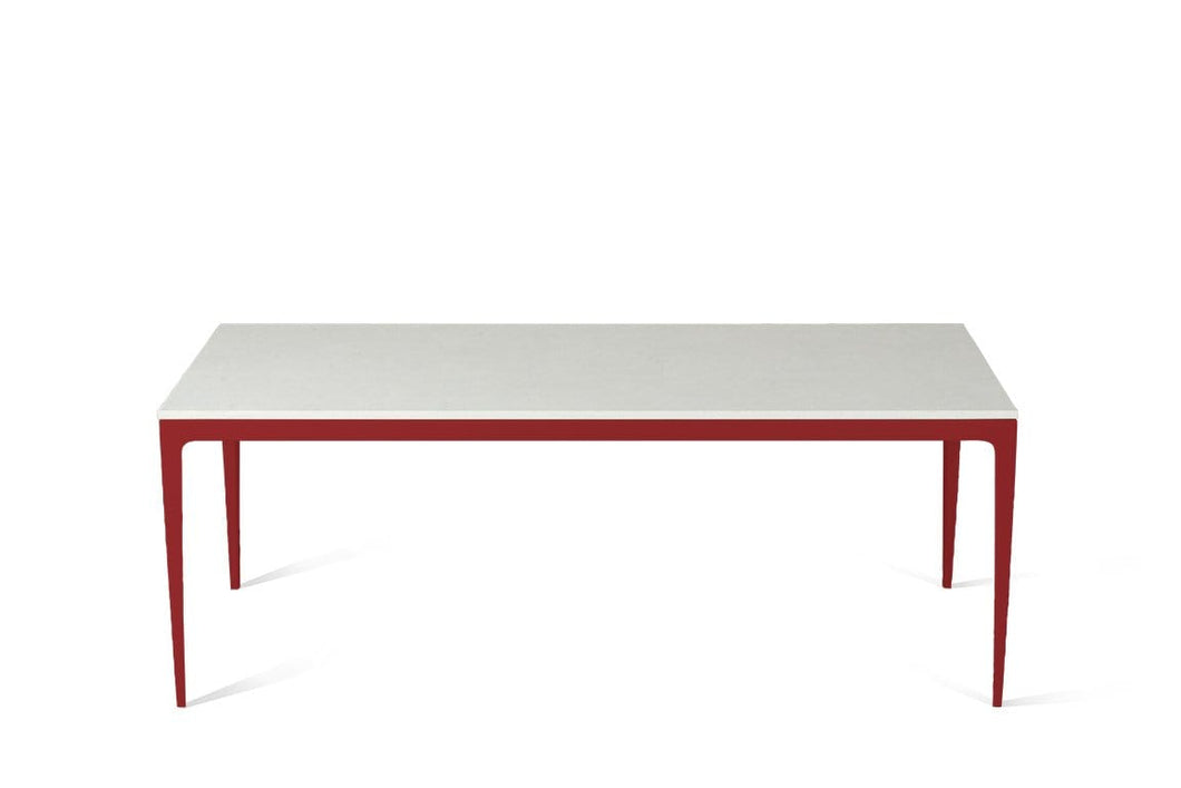 Organic White Long Dining Table Flame Red