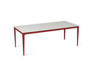 Organic White Long Dining Table Flame Red