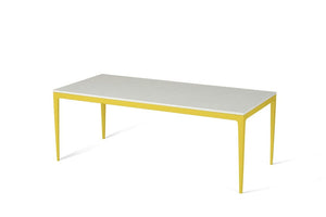 Organic White Long Dining Table Lemon Yellow