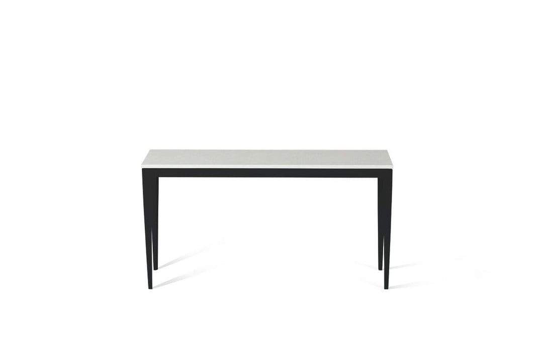 Organic White Slim Console Table Matte Black