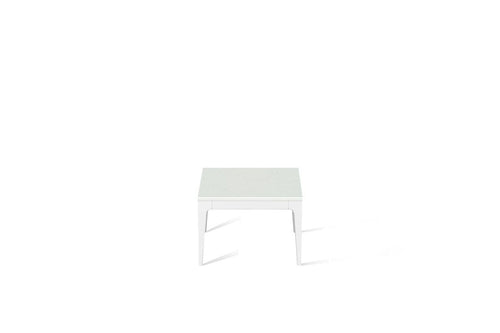 Frozen Terra Cube Side Table Pearl White