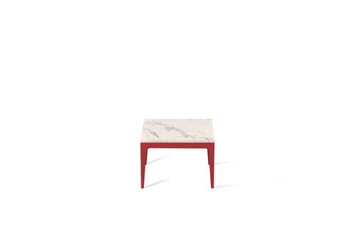 Statuario Maximus Cube Side Table Flame Red