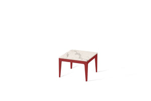Statuario Maximus Cube Side Table Flame Red