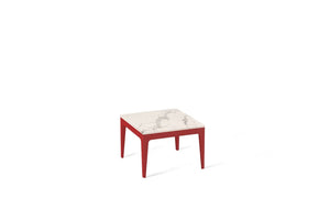 Statuario Maximus Cube Side Table Flame Red