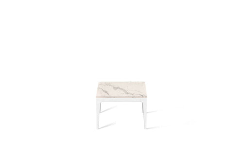 Statuario Maximus Cube Side Table Pearl White