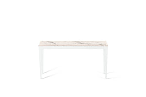 Statuario Maximus Slim Console Table Pearl White