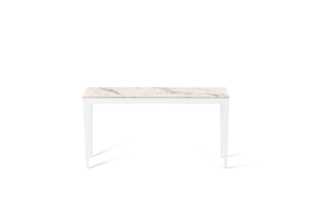 Statuario Maximus Slim Console Table Pearl White