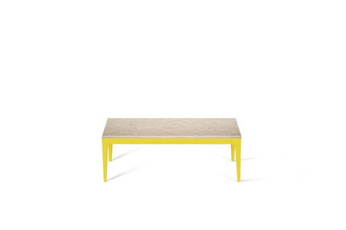 Cosmopolitan White Coffee Table Lemon Yellow
