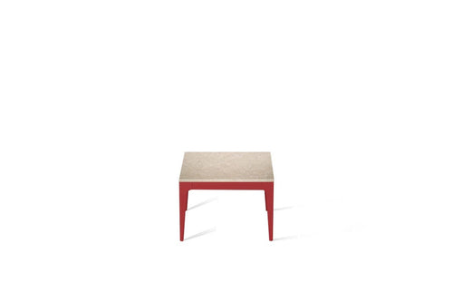 Cosmopolitan White Cube Side Table Flame Red