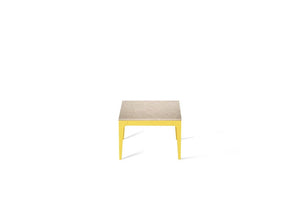 Cosmopolitan White Cube Side Table Lemon Yellow
