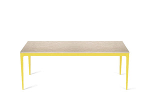 Cosmopolitan White Long Dining Table Lemon Yellow