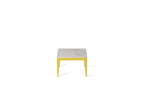 Calacatta Nuvo Cube Side Table Lemon Yellow