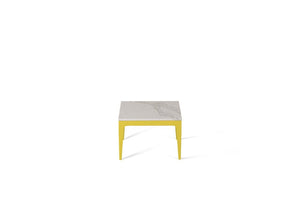 Calacatta Nuvo Cube Side Table Lemon Yellow