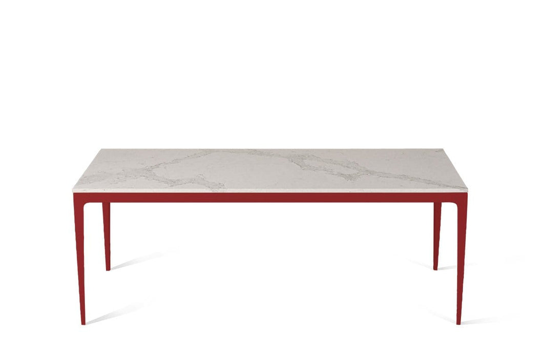 Calacatta Nuvo Long Dining Table Flame Red