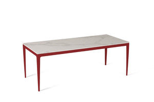 Calacatta Nuvo Long Dining Table Flame Red