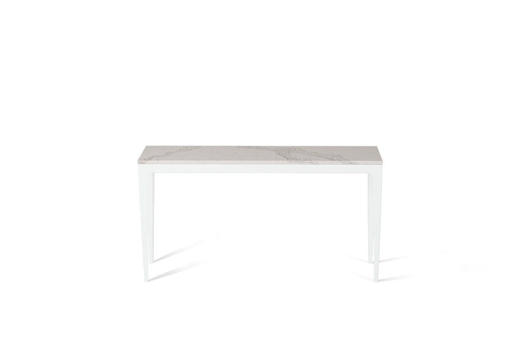 Calacatta Nuvo Slim Console Table Pearl White