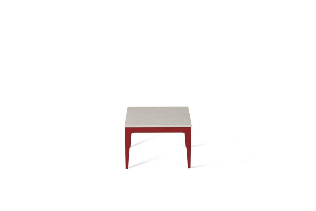 Frosty Carrina Cube Side Table Flame Red
