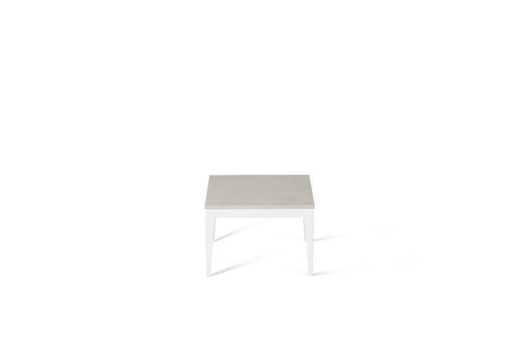 Frosty Carrina Cube Side Table Pearl White