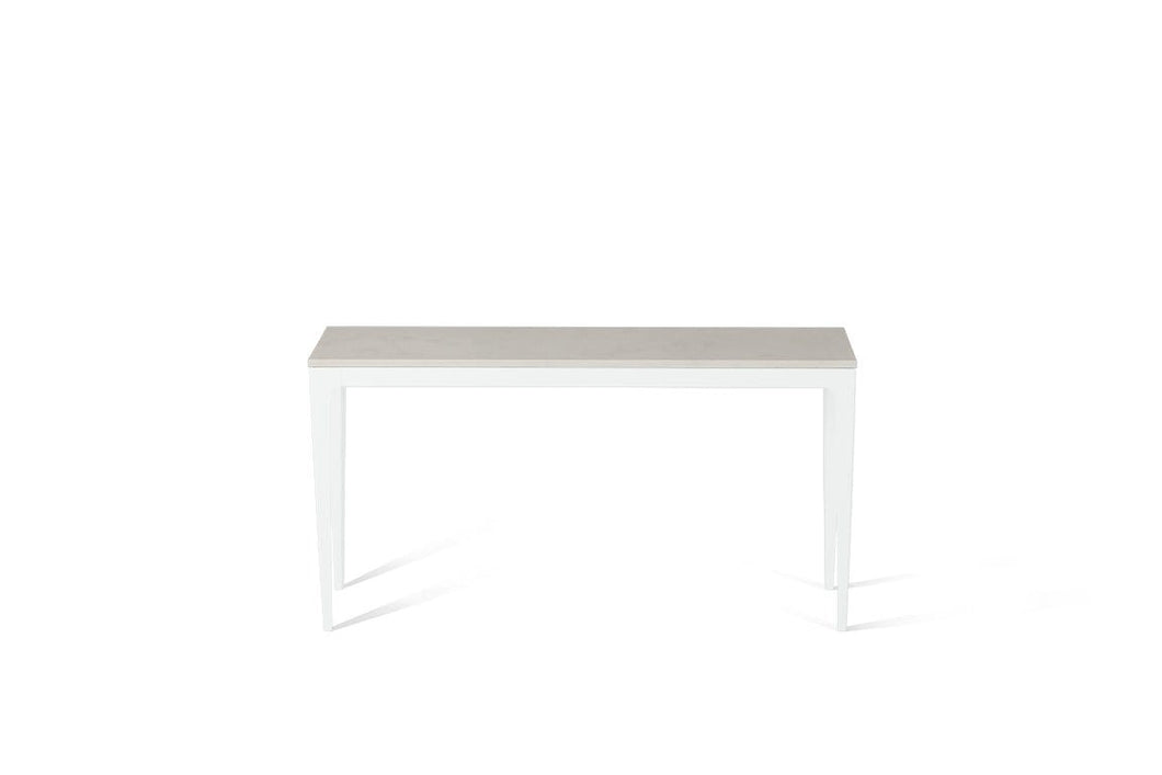 Frosty Carrina Slim Console Table Pearl White
