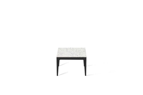 White Attica Cube Side Table Matte Black