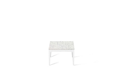 White Attica Cube Side Table Pearl White