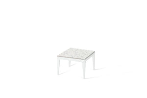White Attica Cube Side Table Pearl White