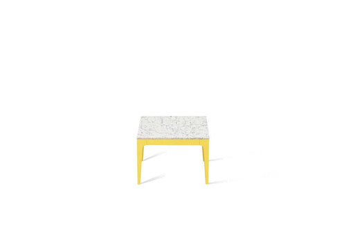 White Attica Cube Side Table Lemon Yellow