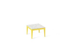 White Attica Cube Side Table Lemon Yellow