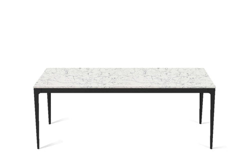 White Attica Long Dining Table Matte Black