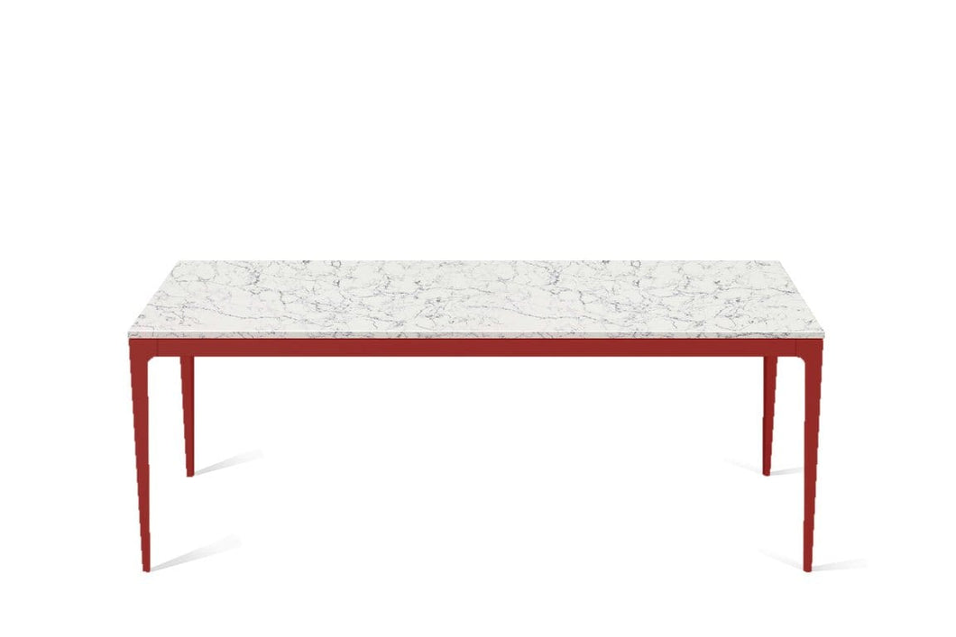 White Attica Long Dining Table Flame Red