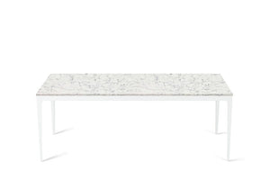 White Attica Long Dining Table Pearl White