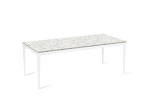 White Attica Long Dining Table Pearl White