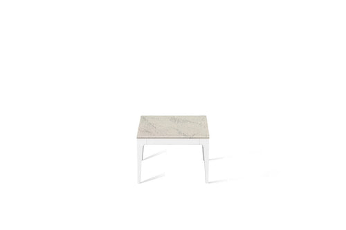 Noble Grey Cube Side Table Pearl White