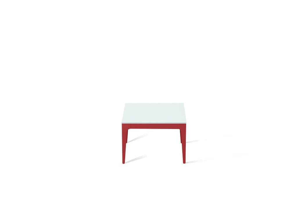 Intense White Cube Side Table Flame Red